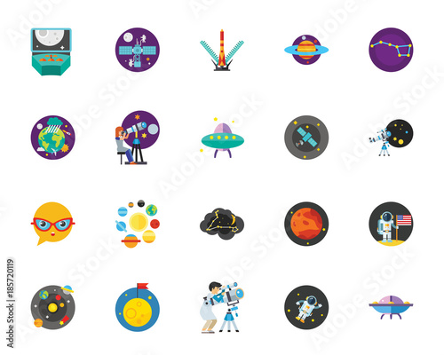Luna park icon set