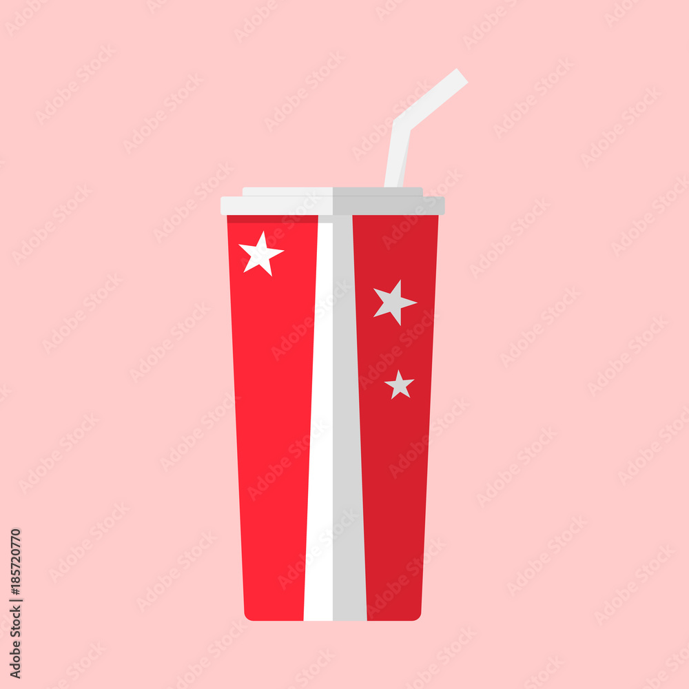 Obraz premium Paper cup with soda drink