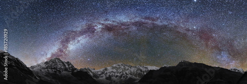 Tableau sur toile Milky way over Annapurna Himalayan range