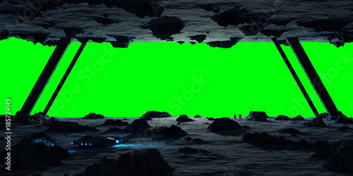 Fototapeta Naklejka Na Ścianę i Meble -  Astronauts exploring an asteroid spaceship 3D rendering elements of this image furnished by NASA