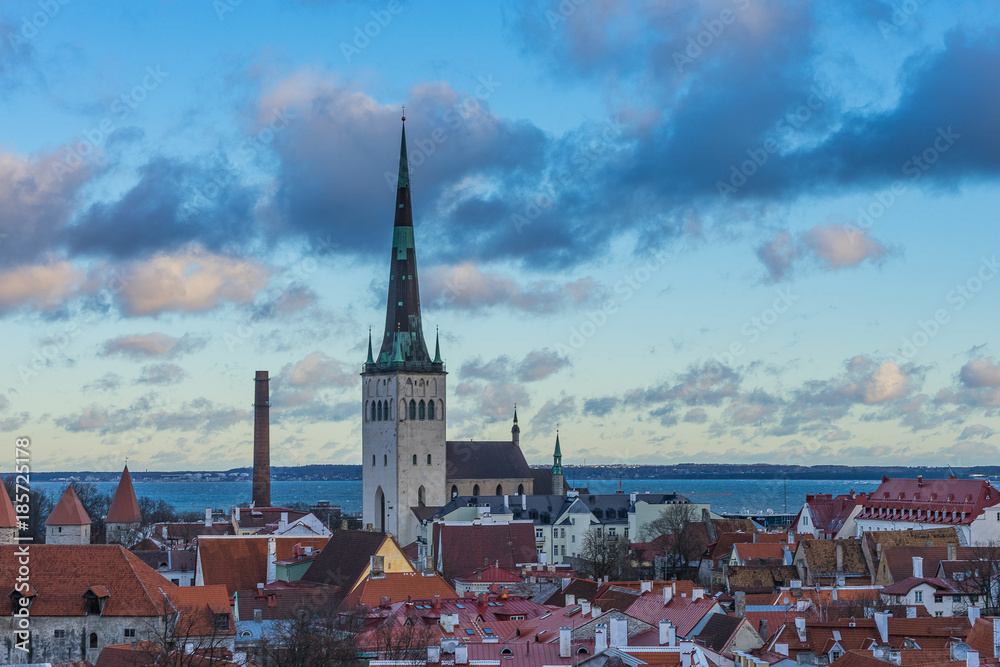 TALLINN, ESTONIA - 24.12.2017:View of the city Tallinn, Estonia