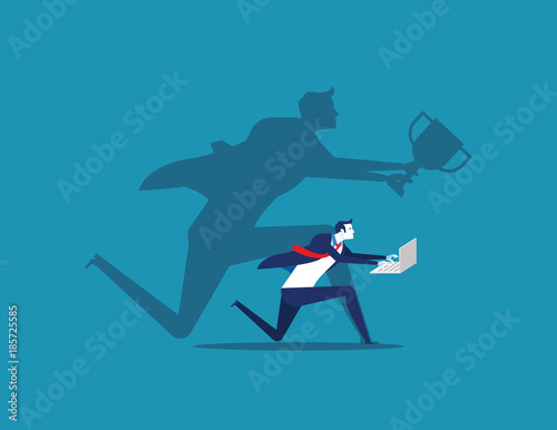 Businessman working. Concept business vector illustration. Flat design style.