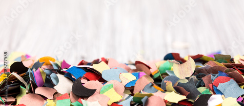 confetti panorama with copy space