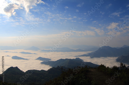 morning mountain fog Thailand