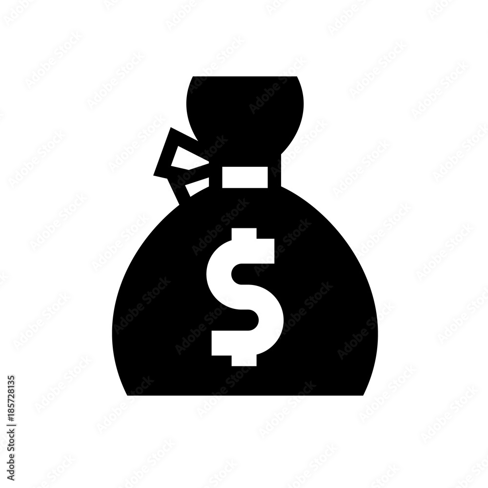 Money bag black icon Money bag black icon