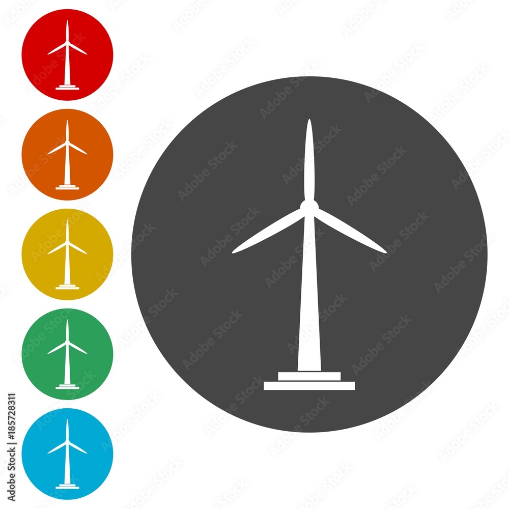 Wind turbine icon, eco concept Wind turbine icon, eco concept