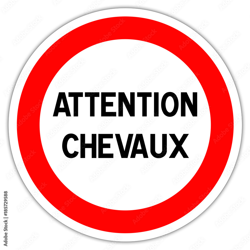 Panneau routier en France : attention aux chevaux Panneau routier en France : attention aux chevaux