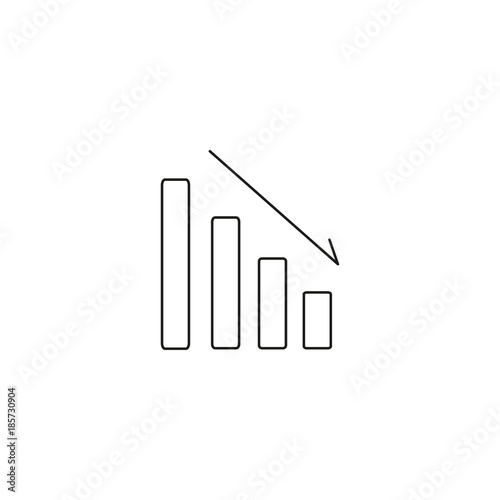 bars descending graph vector line icon, sign, illustration on background, editable strokes