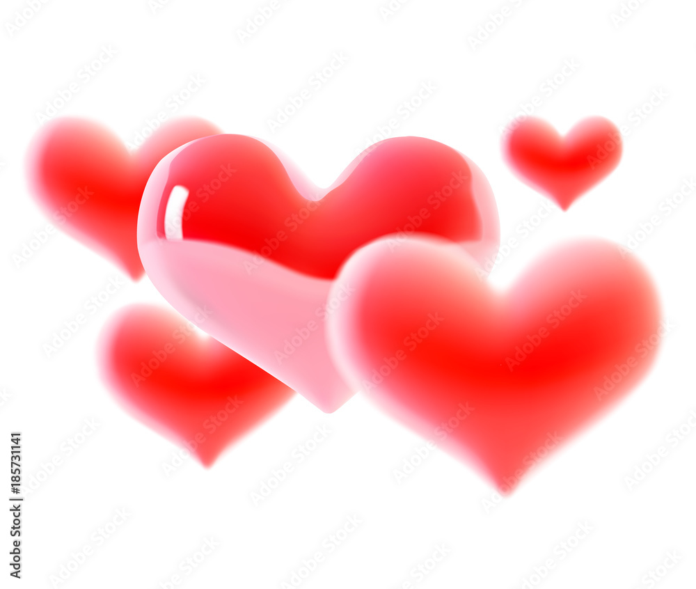 3D heart isolated on white. Valentine s day heart. Beautiful Vector heart illustration 3D heart isolated on white. Valentine s day heart. Beautiful Vector heart illustration
