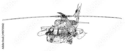 Helicopter outline. Military equipment
