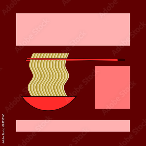 Chinese noodles infographic poster