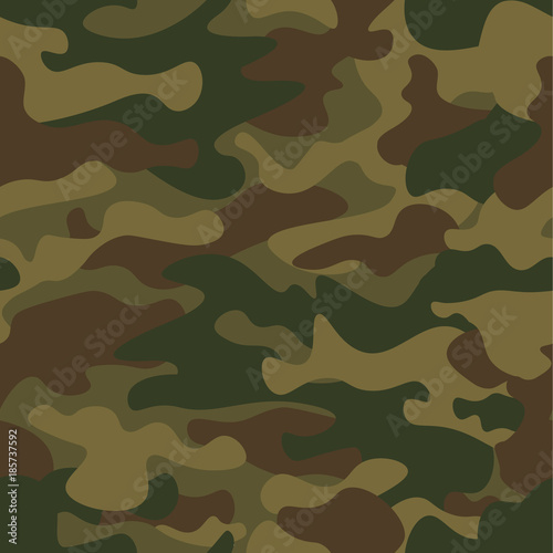 Seamless camouflage pattern. Khaki texture, vector illustration. Camo print background. Abstract military style backdrop