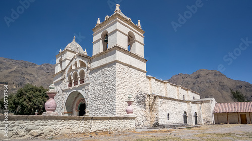 Maca Church in Colca Canyon area. Chivay, Caylloma, Peru. photo
