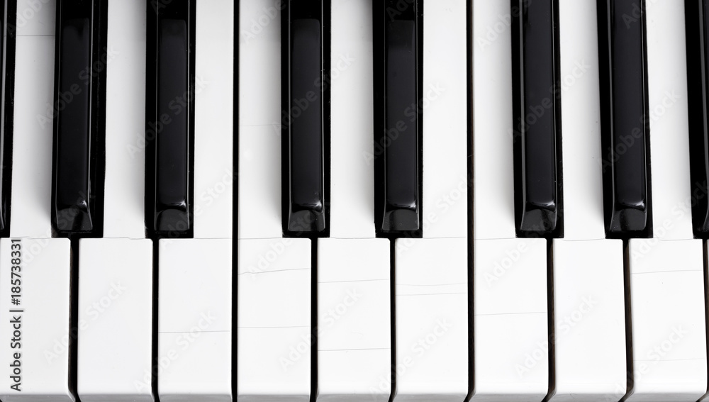 Close Up View of an Antique Piano Keyboard Close Up View of an Antique Piano Keyboard
