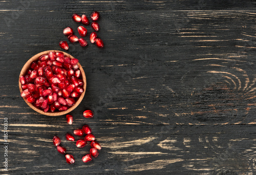 Grains pomegranate in bowl
