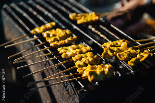Pork Satay, Grilled curry pork