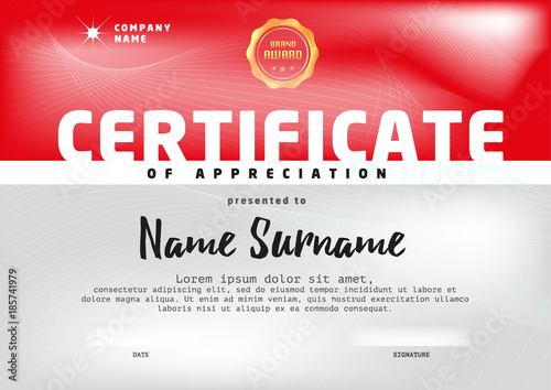 Certificate, Diploma of completion, vector design template