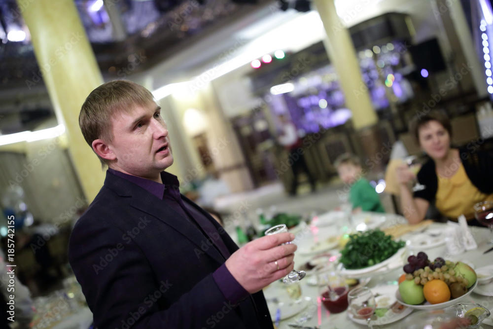 Man with glass of vodka Man with glass of vodka