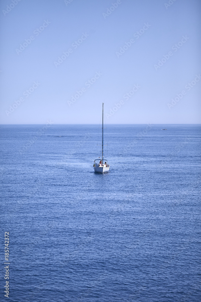 Boat coming back to Sa Tuna port Boat coming back to Sa Tuna port