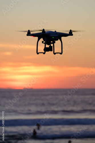 Drone Flying at sunset moment