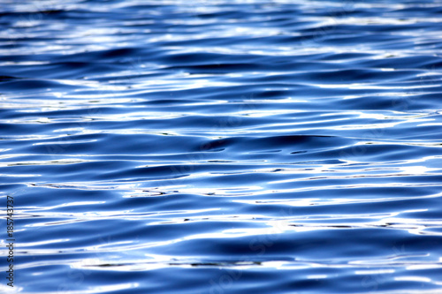 Dark blue waves on the water surface. Abstract natural background. Soft focus.