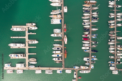 Aerial view of boat pier