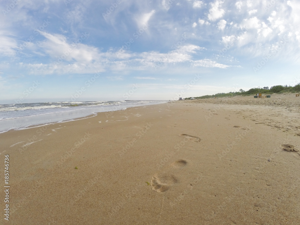 Sandy beach in Palanga, Lithuania