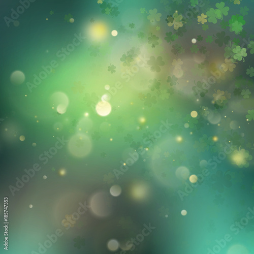 Abstract bokeh blur template with - trifolium clovers. EPS 10 vector © berezovskyi