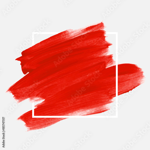 Logo brush painted watercolor abstract background design illustration vector over square frame. Perfect acrylic design for headline, logo and sale banner. 