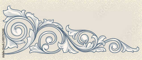 Vintage decorative floral design element