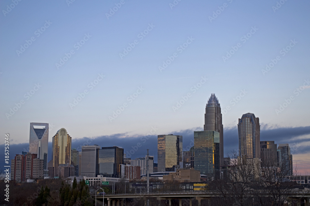 Fototapeta premium Charlotte Uptown Skyline at daybreak