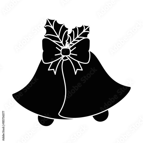 christmas bell with flower vector illustration design
