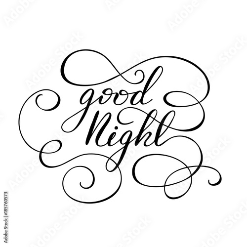 Lettering Good night. Vector illustration.