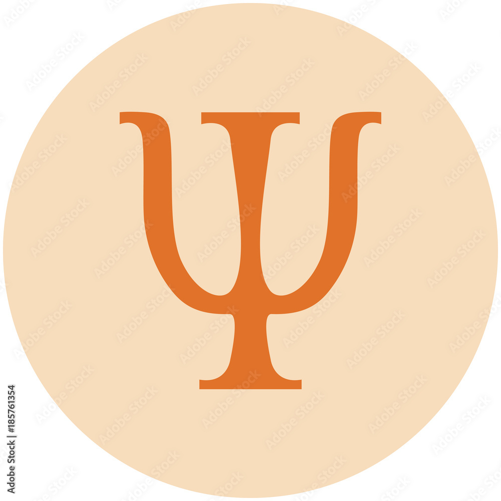 Fototapeta sign of psychology in the orange circle