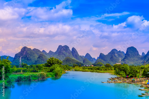 Yangshuo Xingping Lijiang River natural landscape scenery