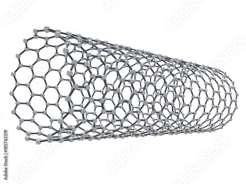 Carbon nanotubes molecule structure 3d photo