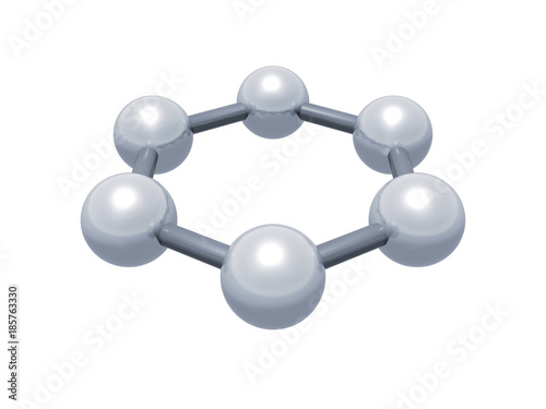H6 graphene aromatic cluster, schematic 3d