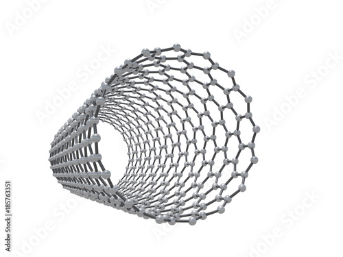 Carbon nanotubes molecule, 3d render photo