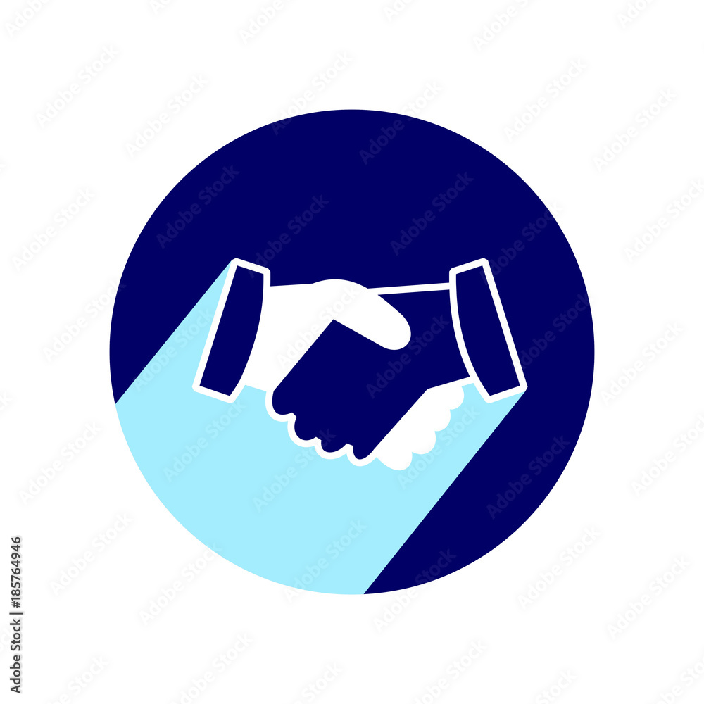 Handshake flat icon with long shadow. Vector Illustration isolated for graphic and web design. Handshake flat icon with long shadow. Vector Illustration isolated for graphic and web design.