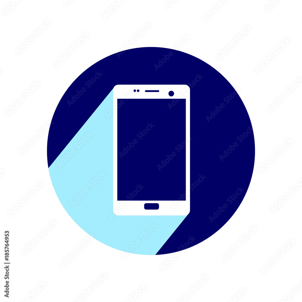 Mobile phone. Flat icon with long shadow. Vector Illustration isolated for graphic and web design. Mobile phone. Flat icon with long shadow. Vector Illustration isolated for graphic and web design.