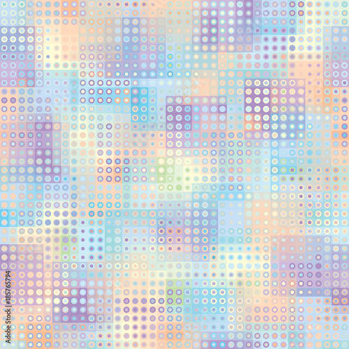 Seamless background. Geometric abstract pattern in low poly pixel art style. Polka dot pattern on low poly background.