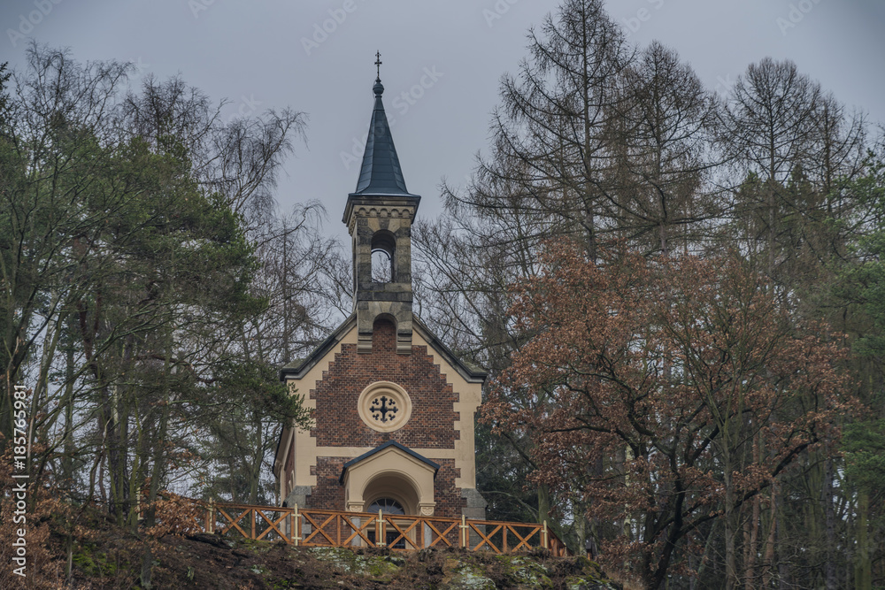 Naklejka premium Kyselka spa town with Ohre river