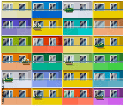 colored apartments house