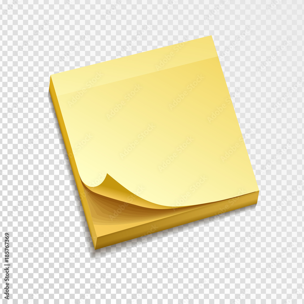 Yellow Sticky Note Isolated Transparent Background Template Your