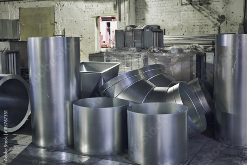 Rolls of steel sheet or iron tubed, industrial production of ventilation pipes