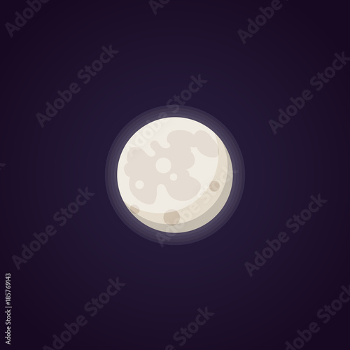 full moon isolated vector illustration in cartoon style photo