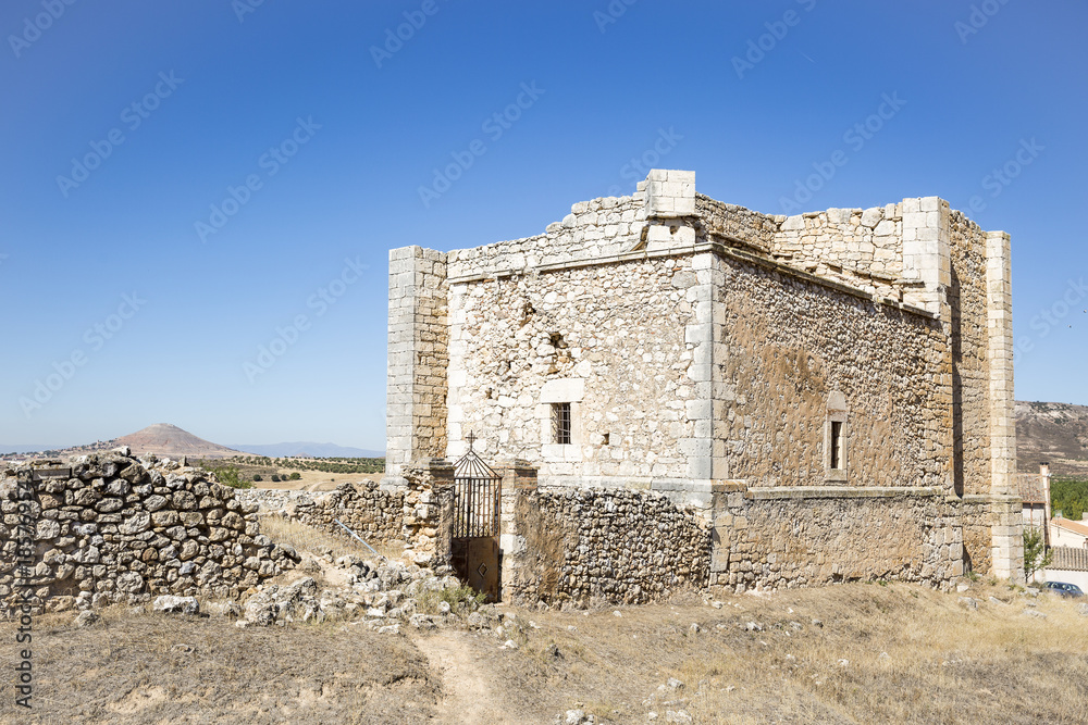 ruins of the old church in Valdearenas, province of Guadalajara, Spain