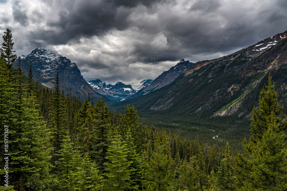 Fototapeta premium Dramatic landscape at Mount Edith Cavell in Jasper National Park