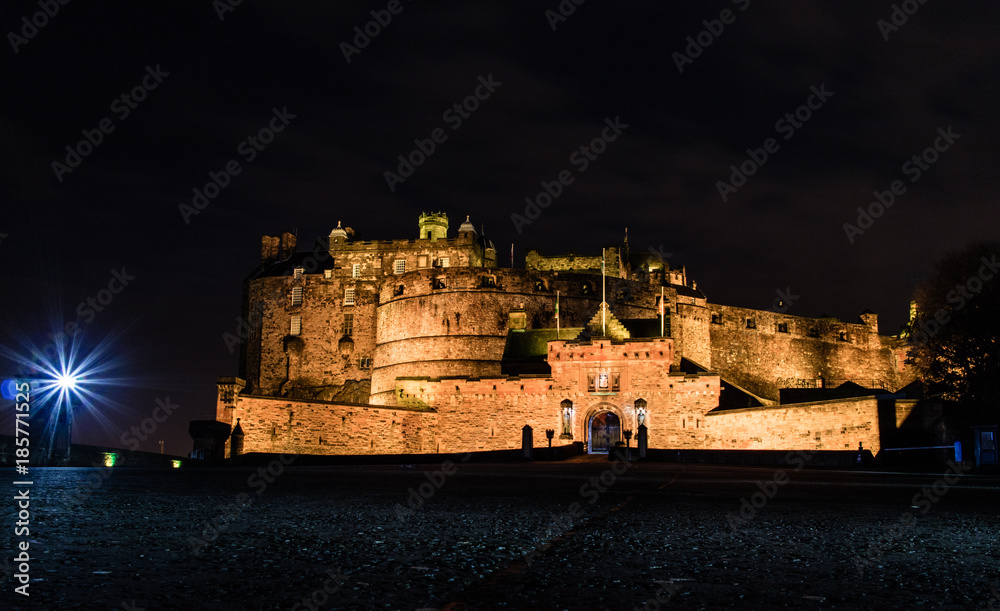 Edinburgh Castle at Night in Winter