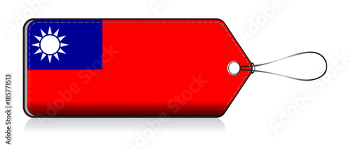 Taiwnese emogi flag, Label of  Product made in Taiwan, Republic of Chaina